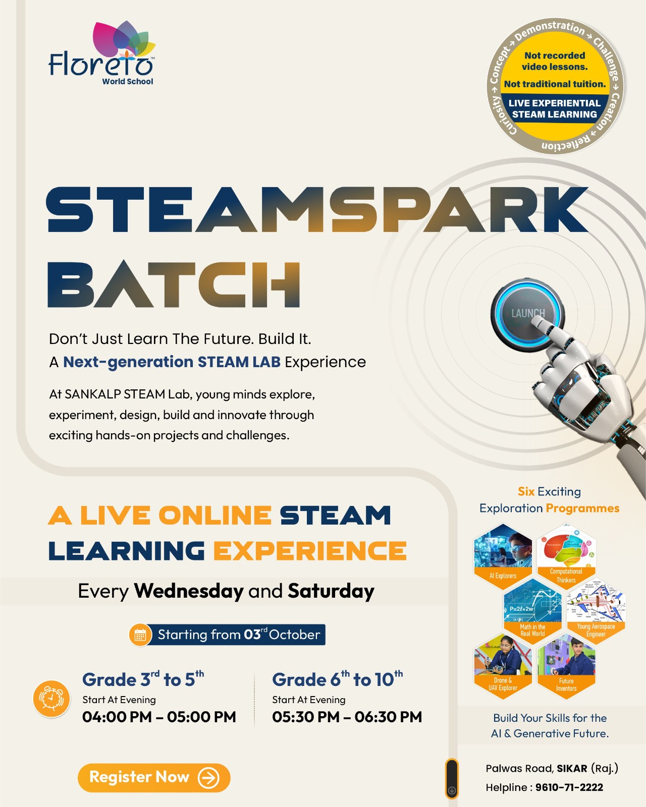 SteamSpark Batch - Live Experiential STEAM Learning